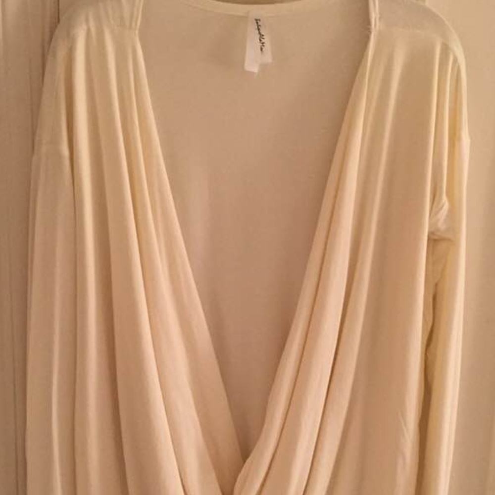 Draped high-low cream tunic - rich and gorgeous!